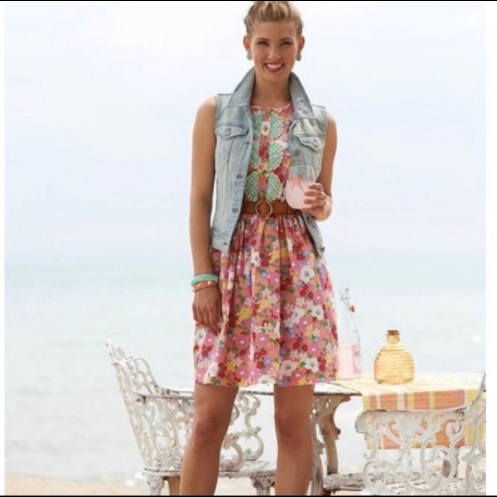 Matilda Jane Floral Pink and Green Dress